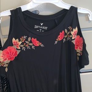 American Eagle Flower Cut-Out Shirt